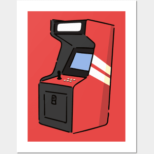 Retro Arcade Machine Drawing Posters and Art